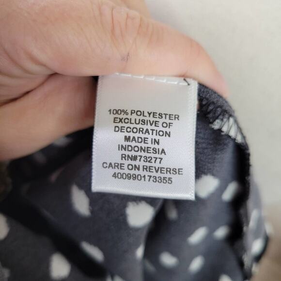 ELLE Polka Dot Spaghetti Strap‎ Dress Black White Medium - Picture 4 of 6